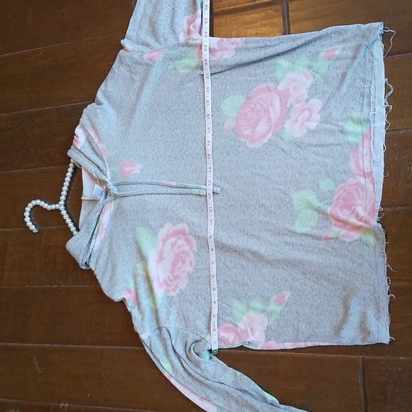 Just Be Womens Pink Grey floral Maternity Pull Over Hoodie Shirt - Picture 8 of 11